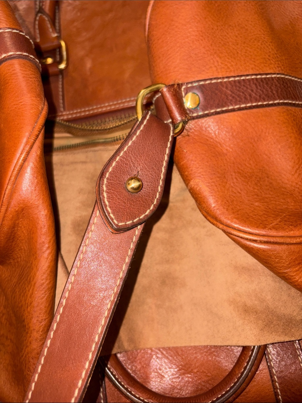 Polo Cognac Brown Leather Travel Duffel - Picture 4 of 9